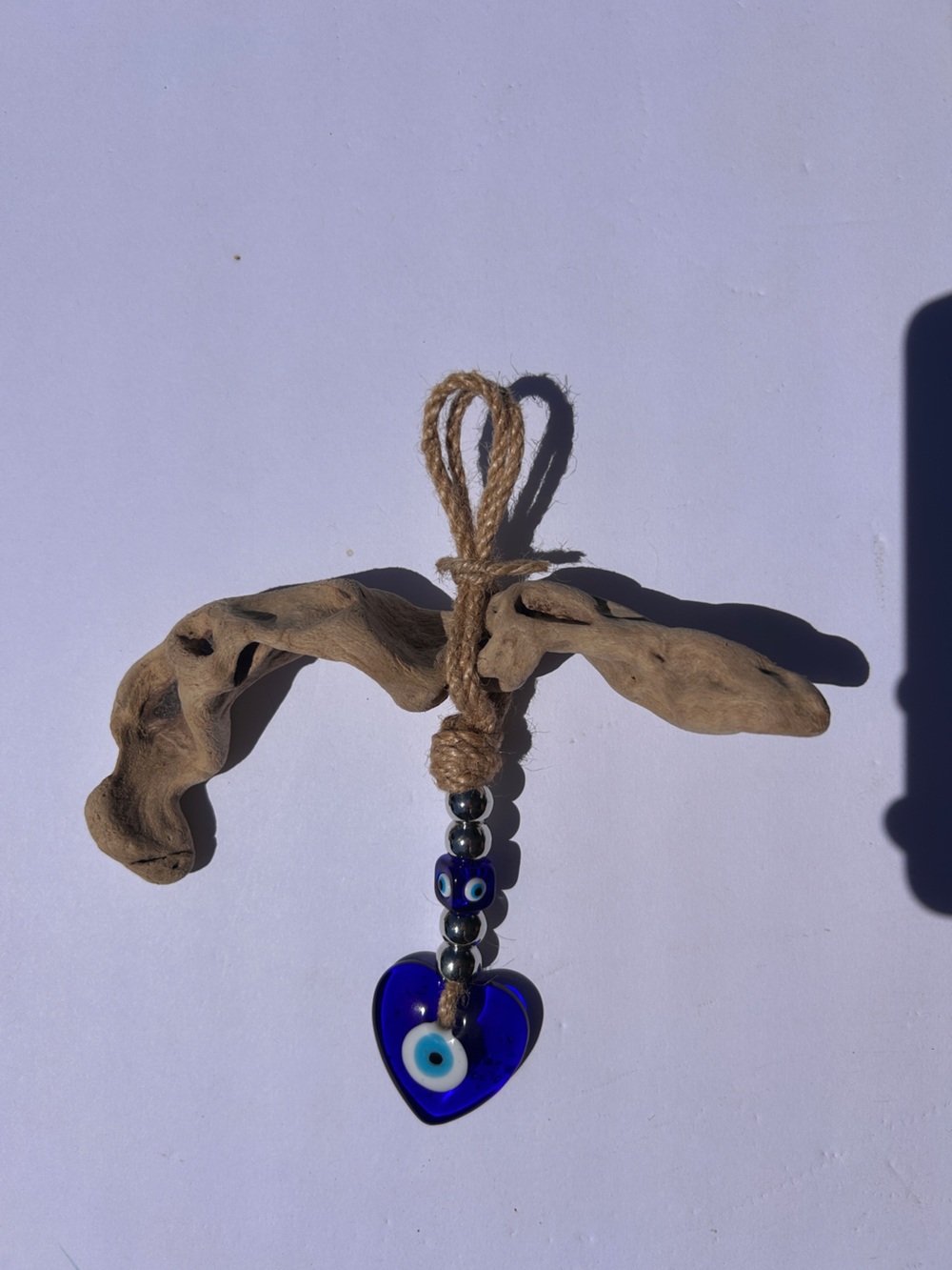 Blue Evil Eye Heart Hanging Charm